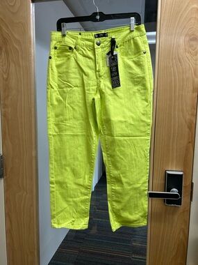 Tru Luxe Jeans Neon Lime High-Waist Jeans
